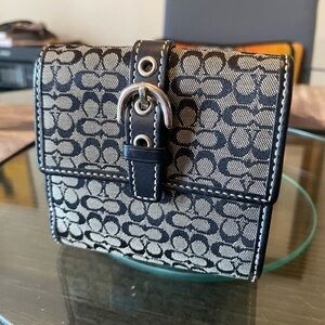 Coach Black and Gray Patterned Wallet